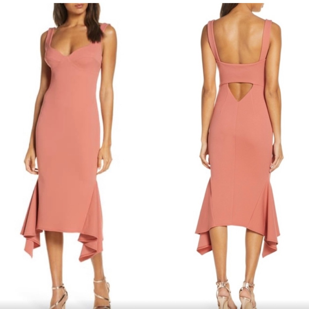 NWT KATIE MAY salmon crepe flamenco dress : small
